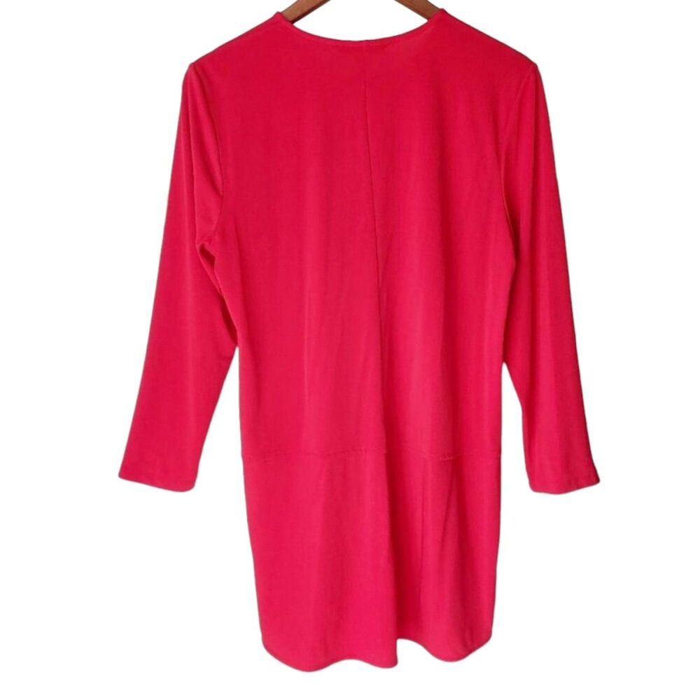 Lauren Ralph Lauren Modest Red Tunic Top  Long Sleeve Stretchy Knit Sz L - Picture 7 of 7